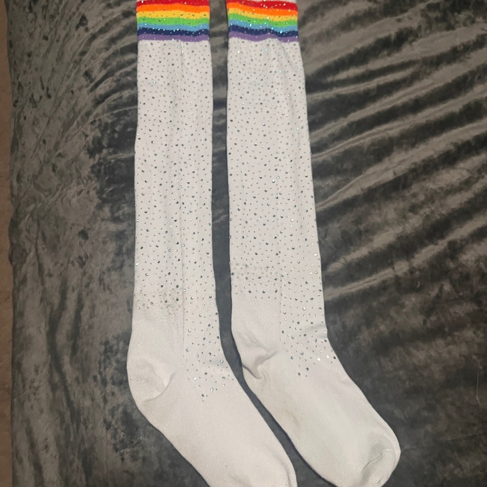 Rainbow Stripe Knee-High Socks